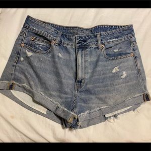 American Eagle high waisted blue jean shorts